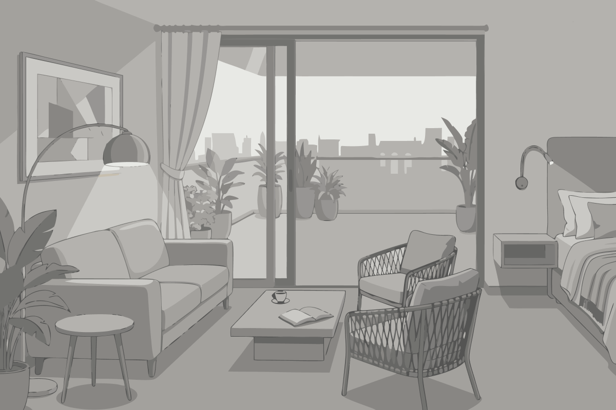 Apartamento Deluxe de 1 dormitorio con vistas a la ciudad